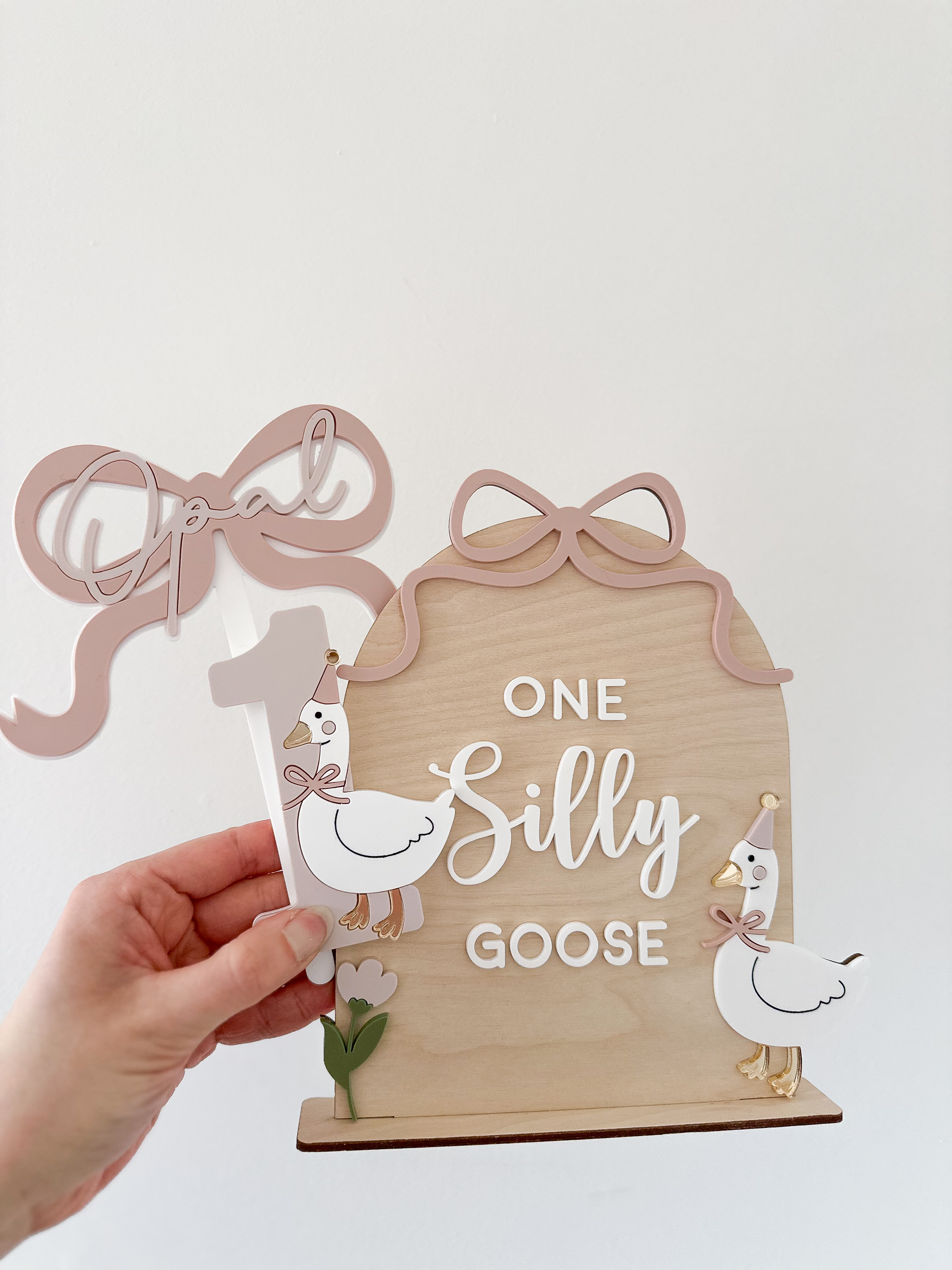 One Silly Goose Birthday Sign alternate view
