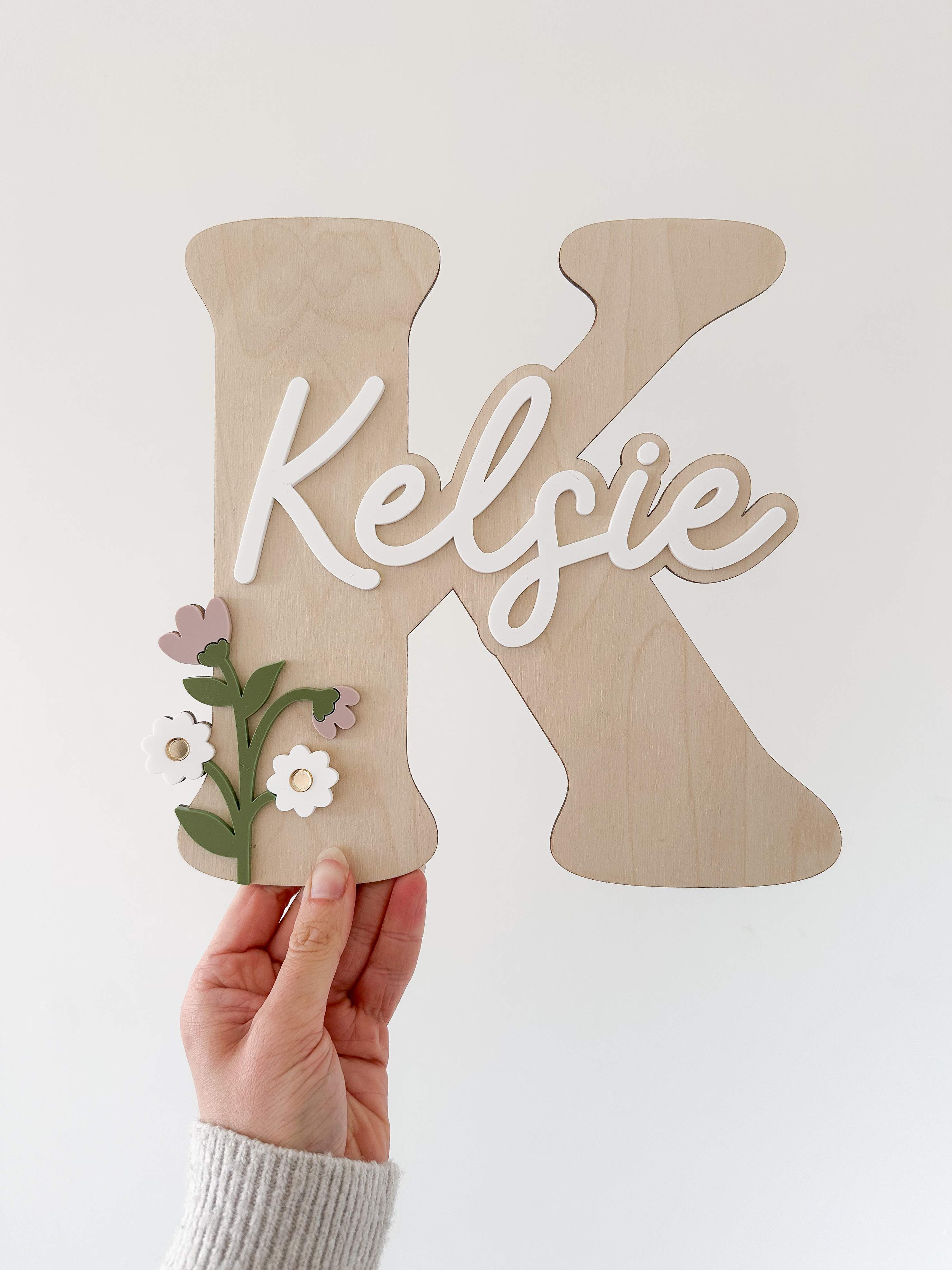 Floral Initial Name Sign