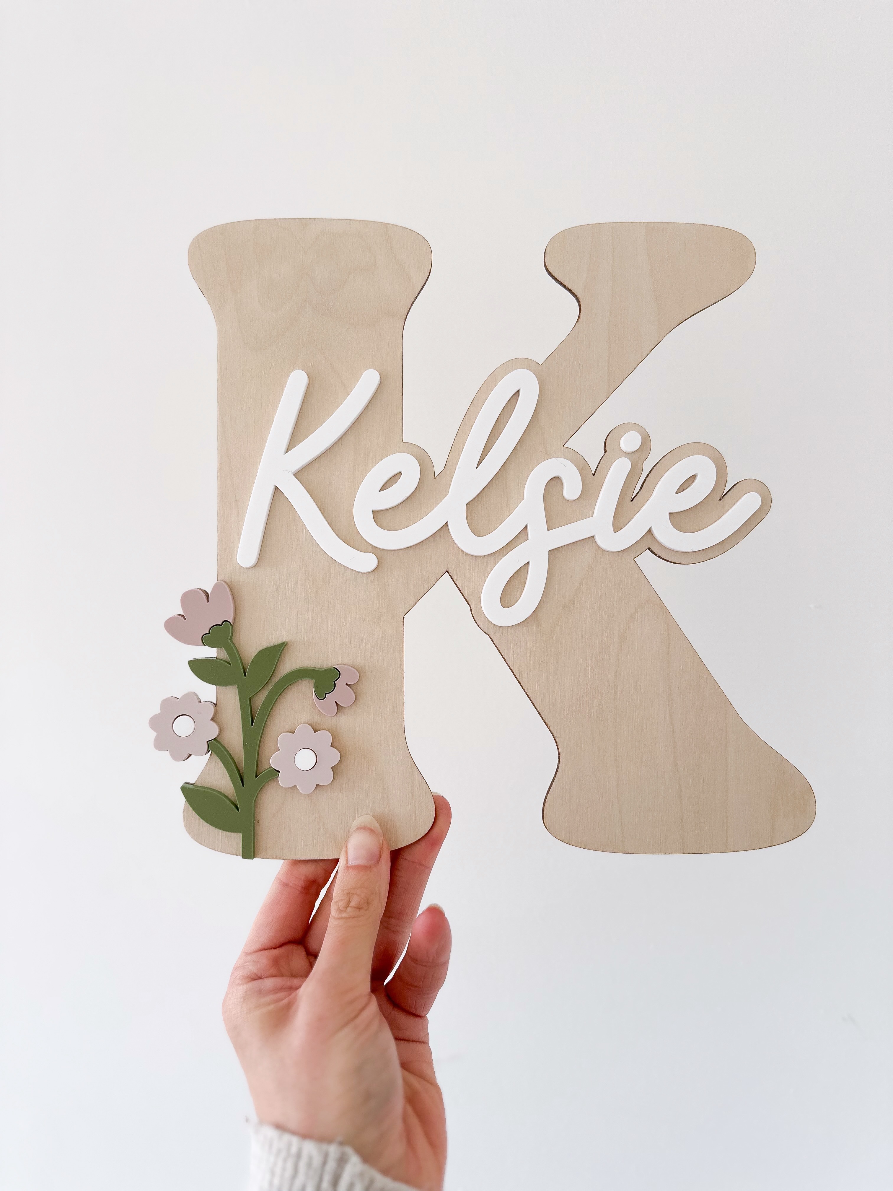 Floral Initial Name Sign image 3