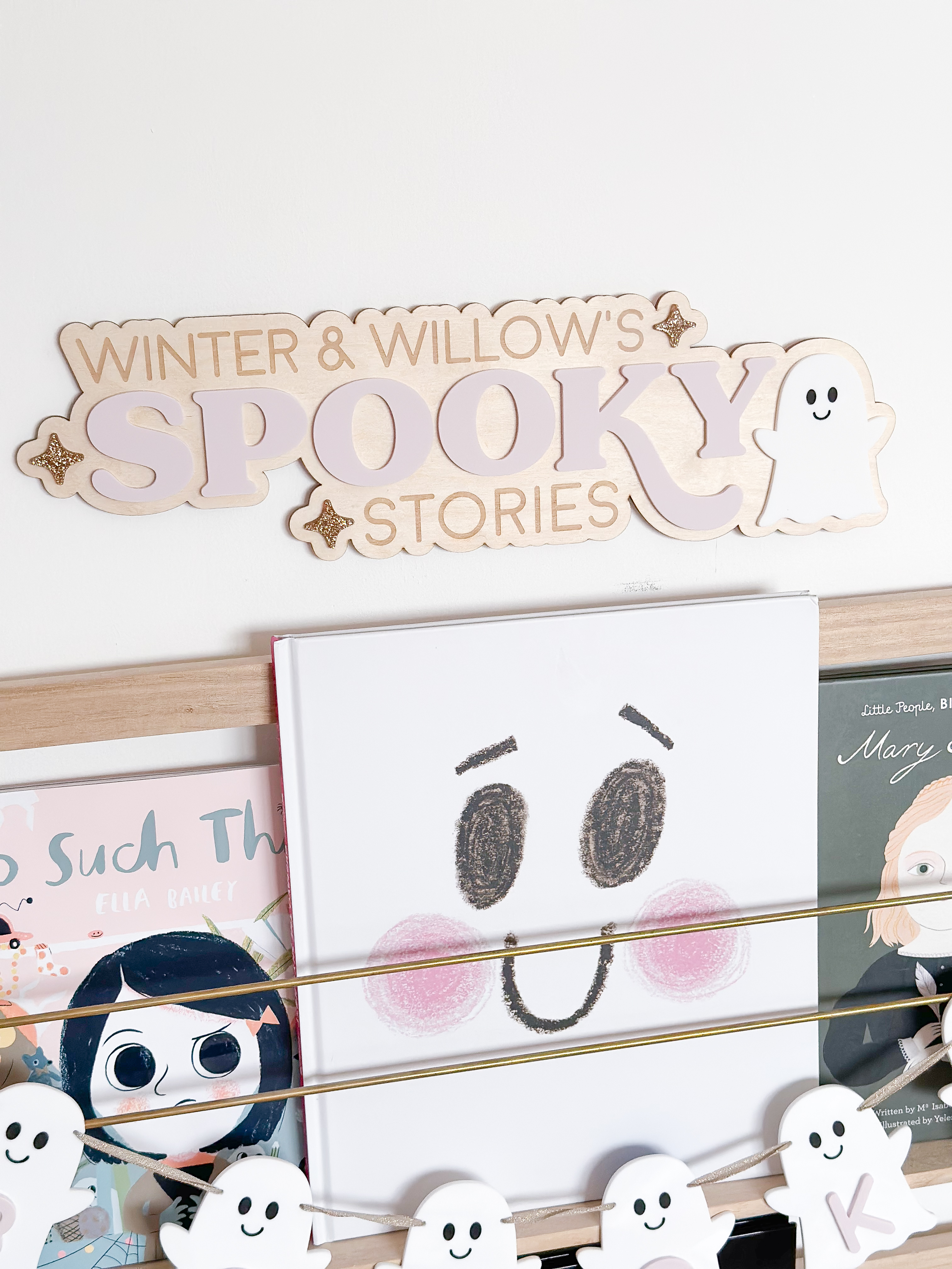 Double Layered Spooky Halloween Bookshelf Sign image 4