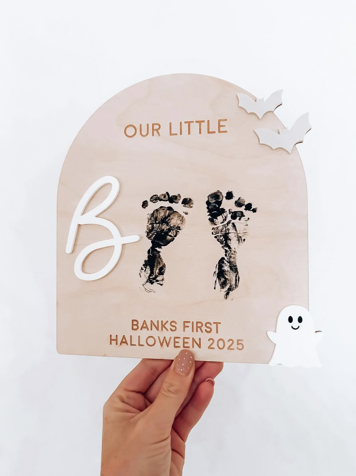 First Halloween Boo footprint keepsake board image 4