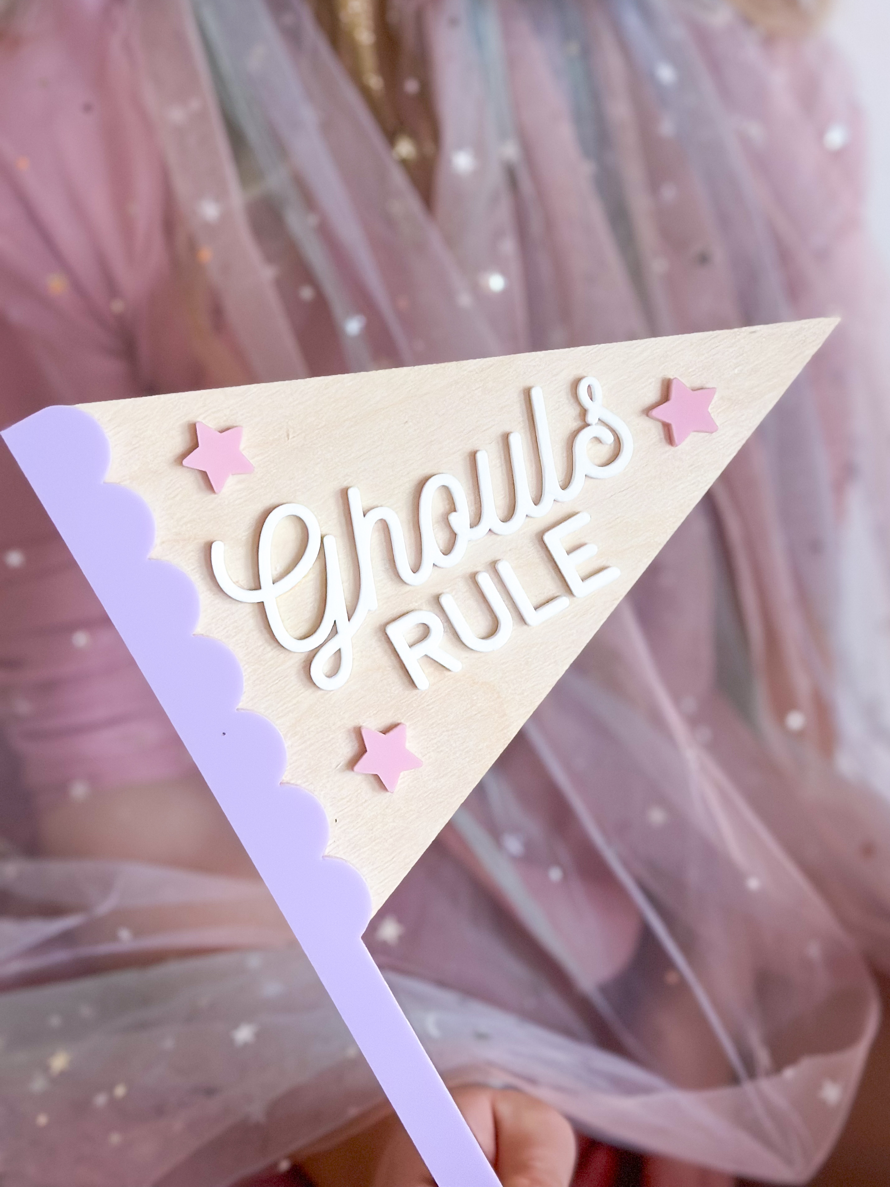 Ghouls Rule - Halloween Pennant Flag