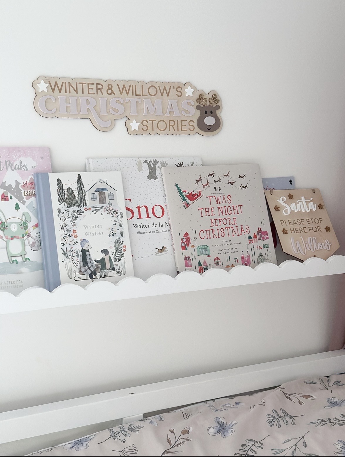 Double Layered Christmas Stories Bookshelf Sign image 3