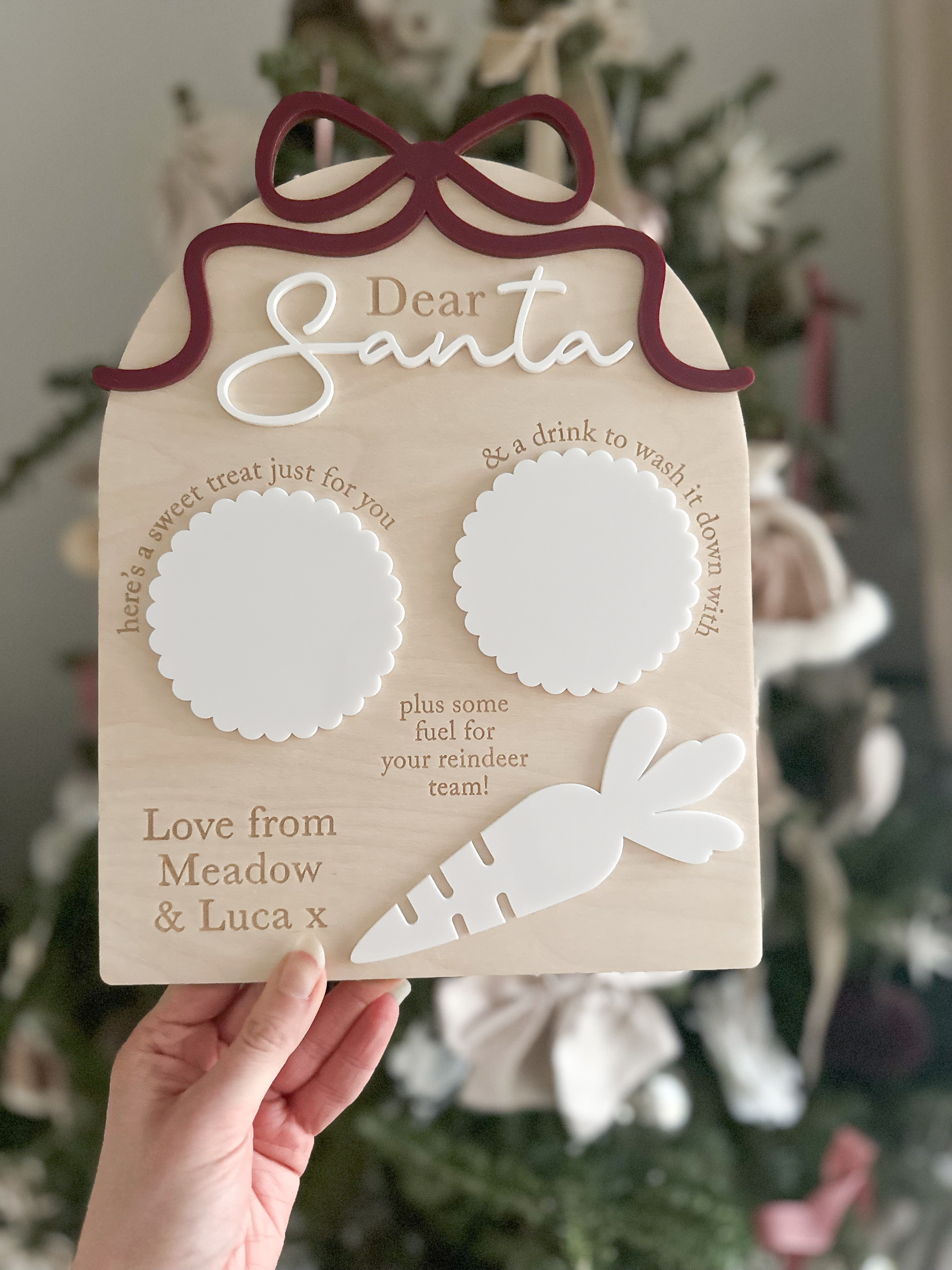 Personalised Dear Santa Bow Treat Board alternate view