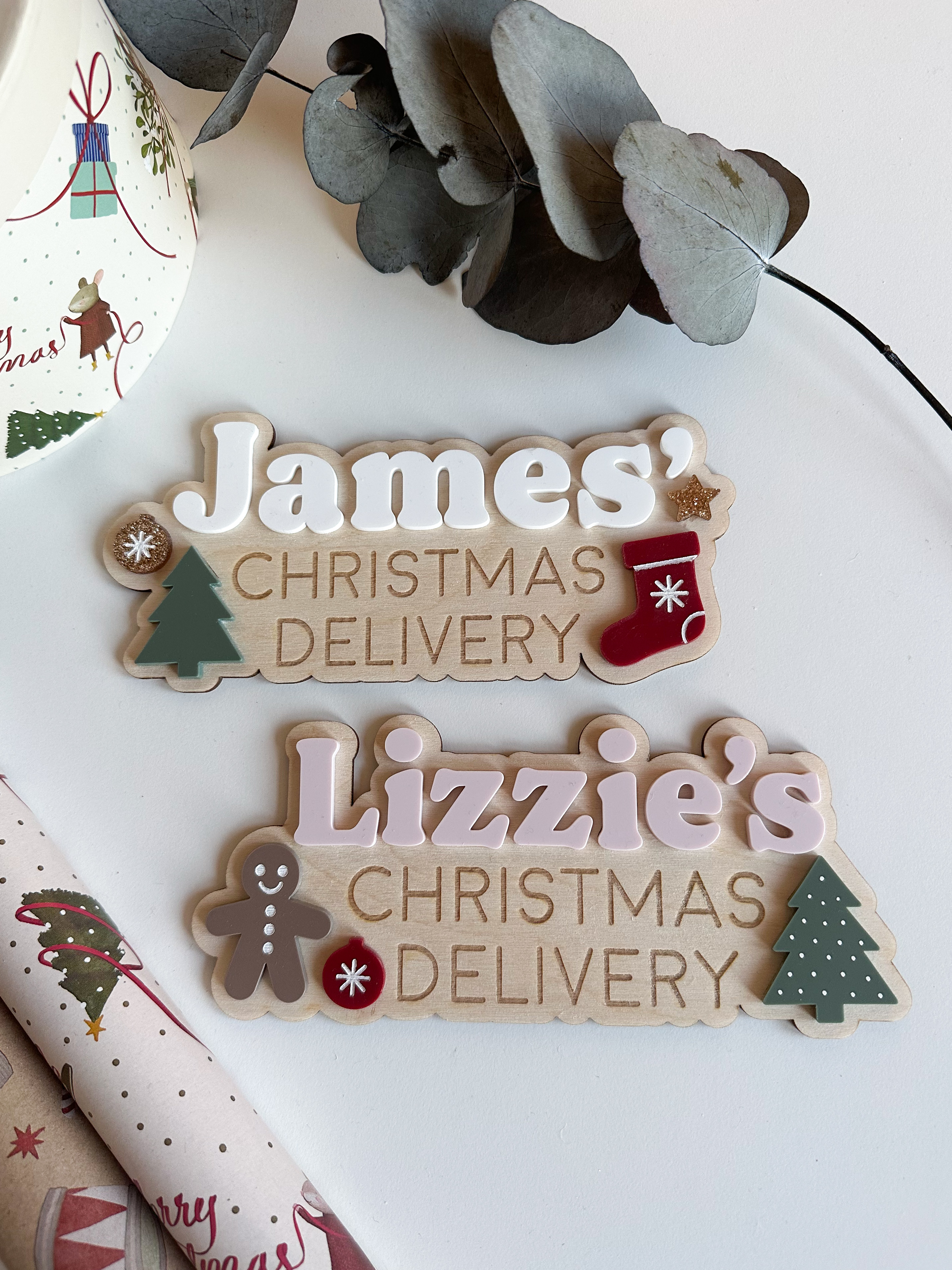 Interchangeable Personalised Christmas Crate (Tree & Stocking) image 3