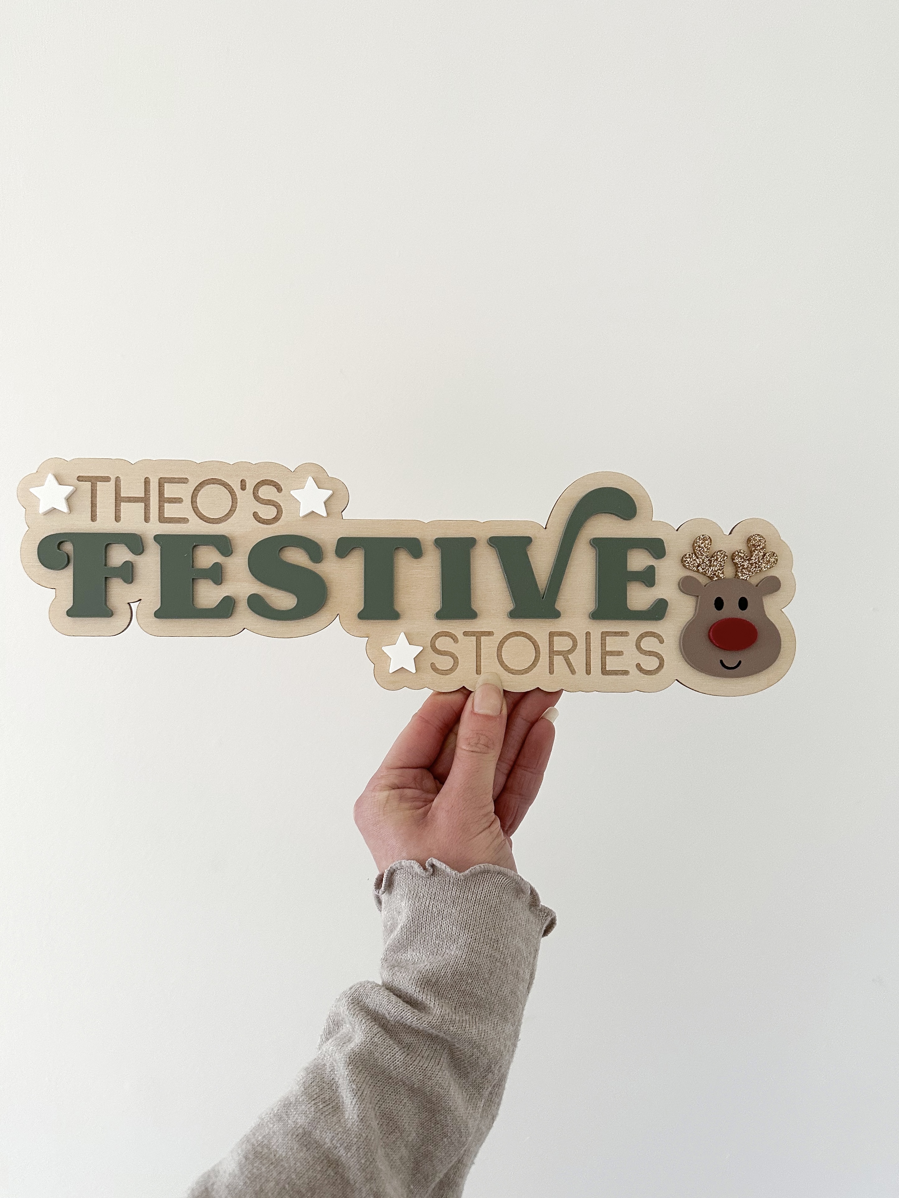 Double Layered Festive Stories Bookshelf Sign image 3