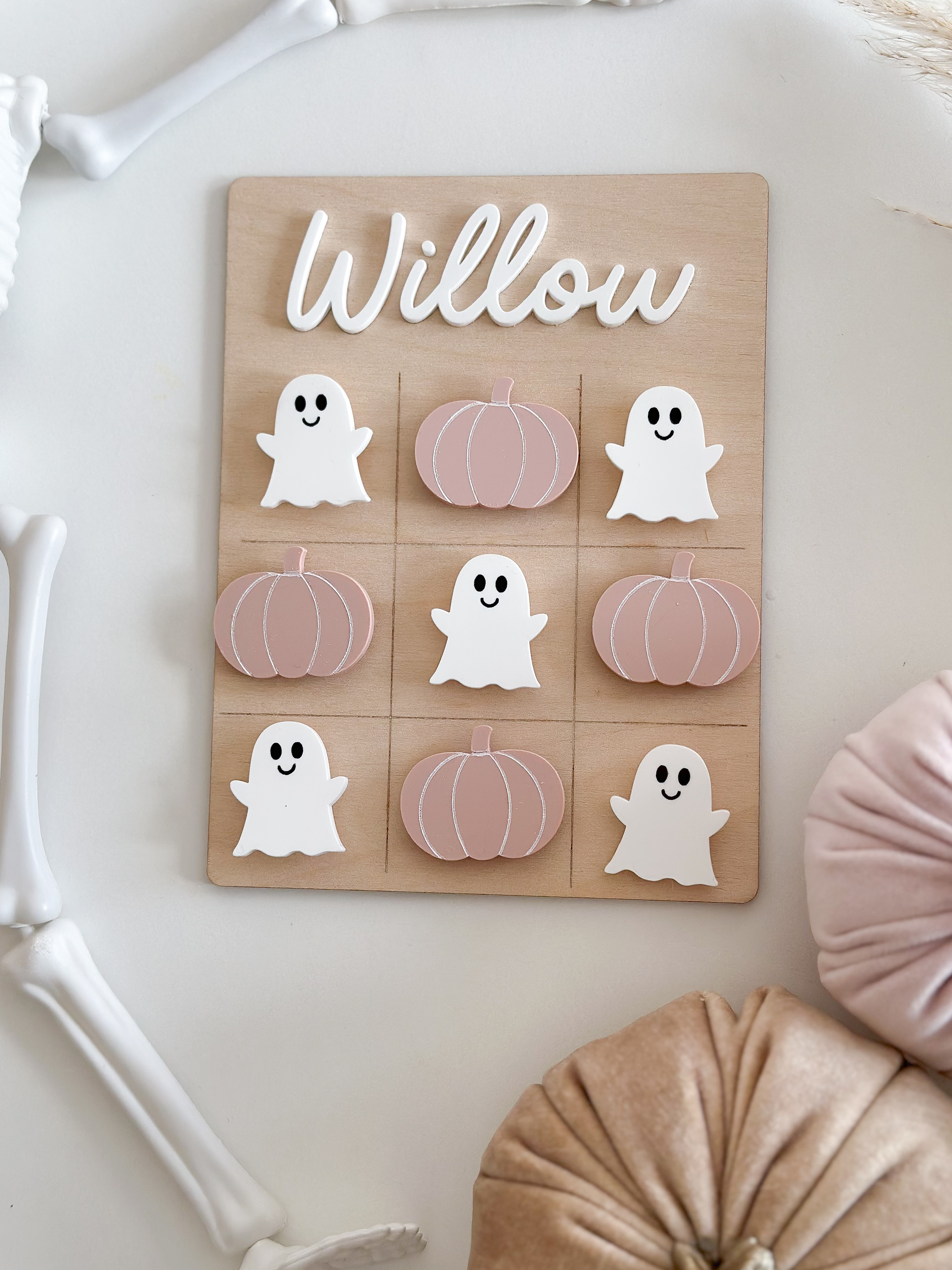 Personalised Halloween Interchangeable Tik Tak Toe/ Knots & Crosses game image 3