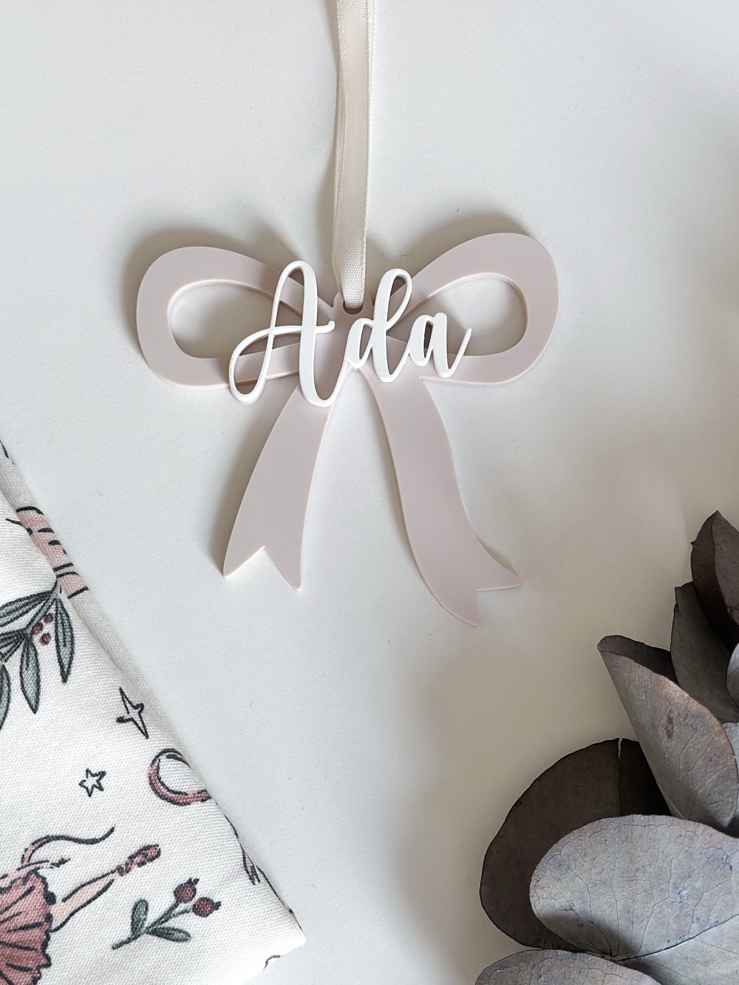Bow Personalised Present Topper/ Gift Tag/ Tree Decoration image 4