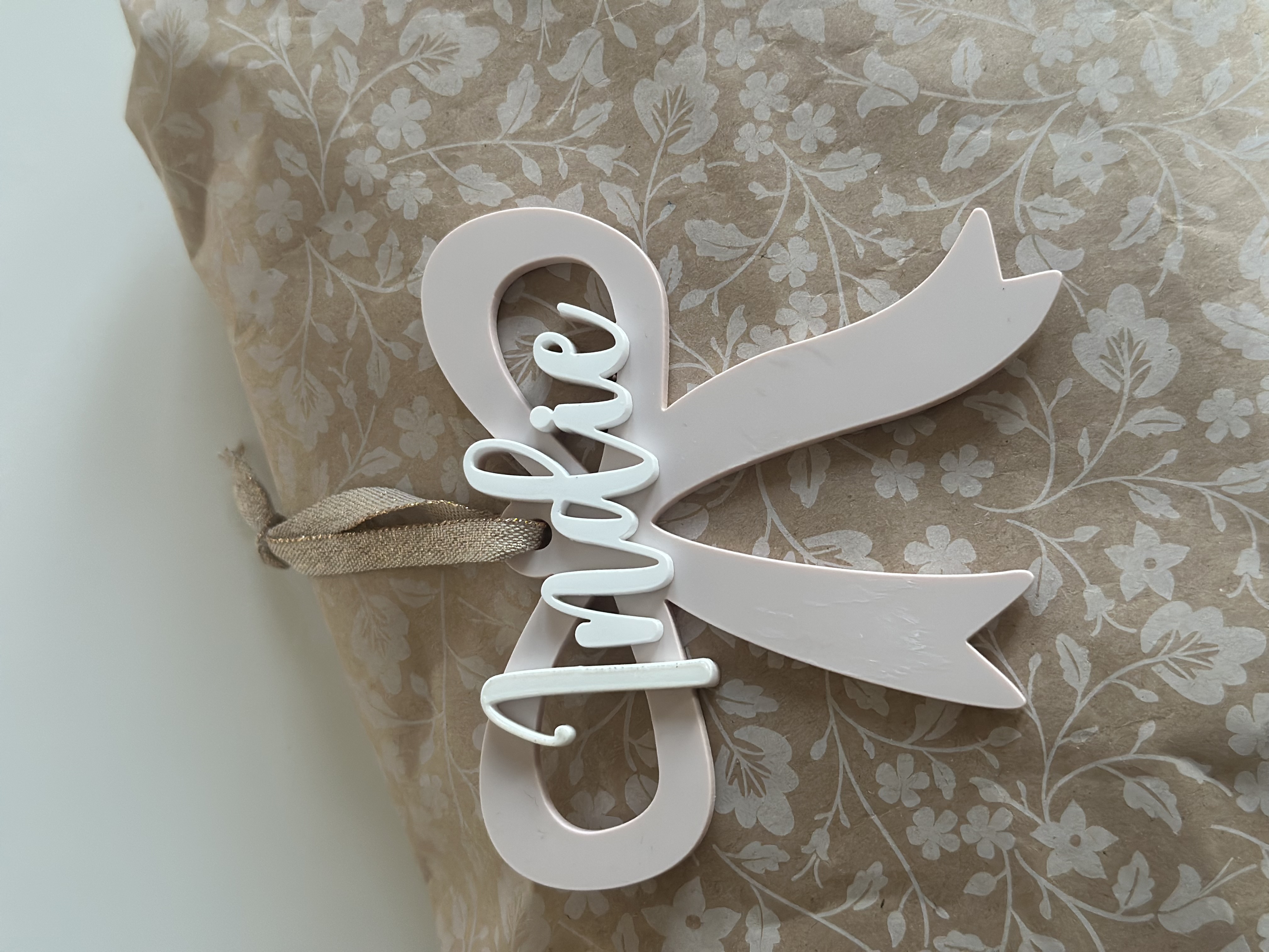 Bow Personalised Present Topper/ Gift Tag/ Tree Decoration image 5