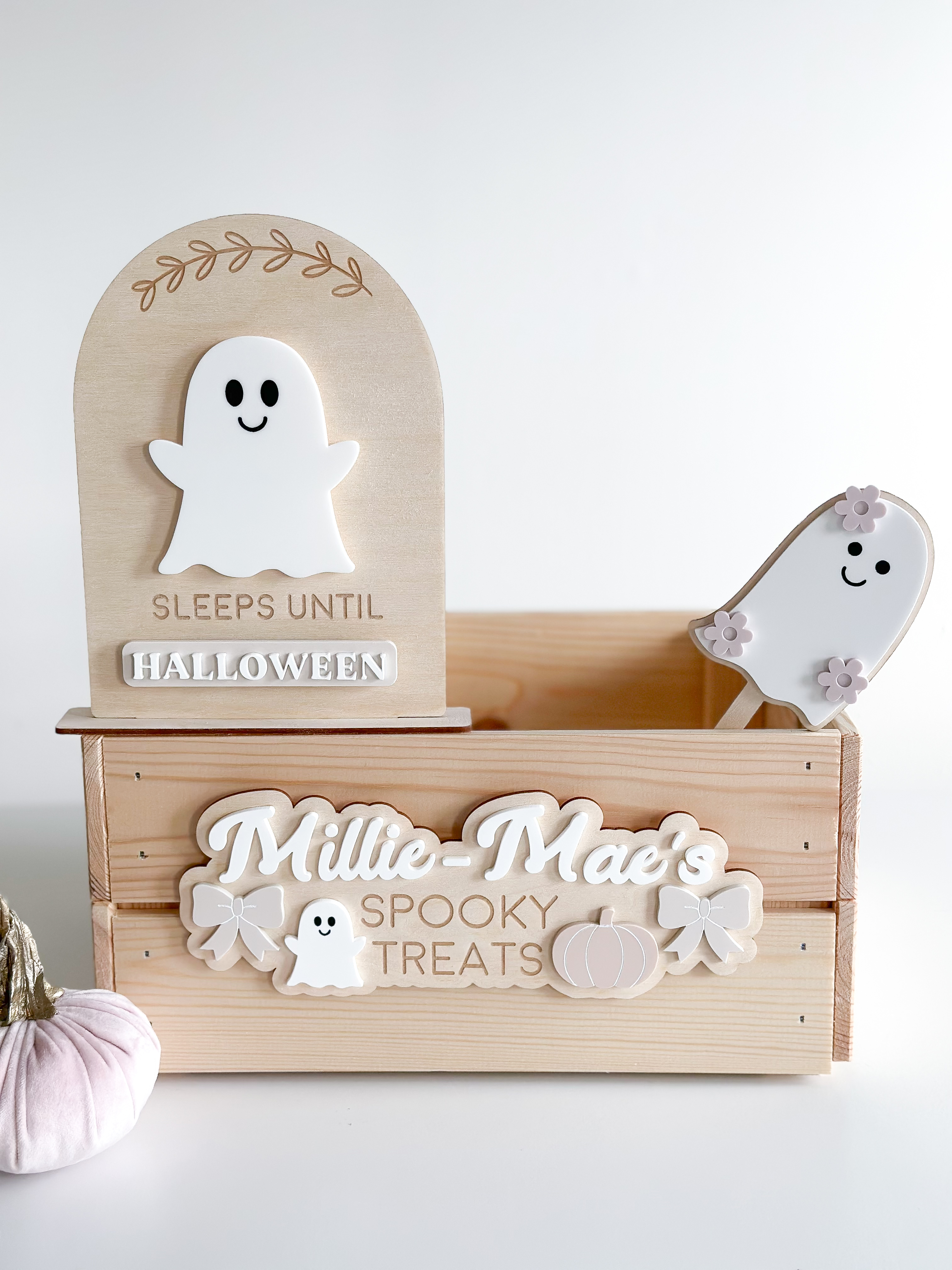 Halloween Countdown Board | Interchangeable Sleeps Until Board | Wooden Halloween Countdown image 3