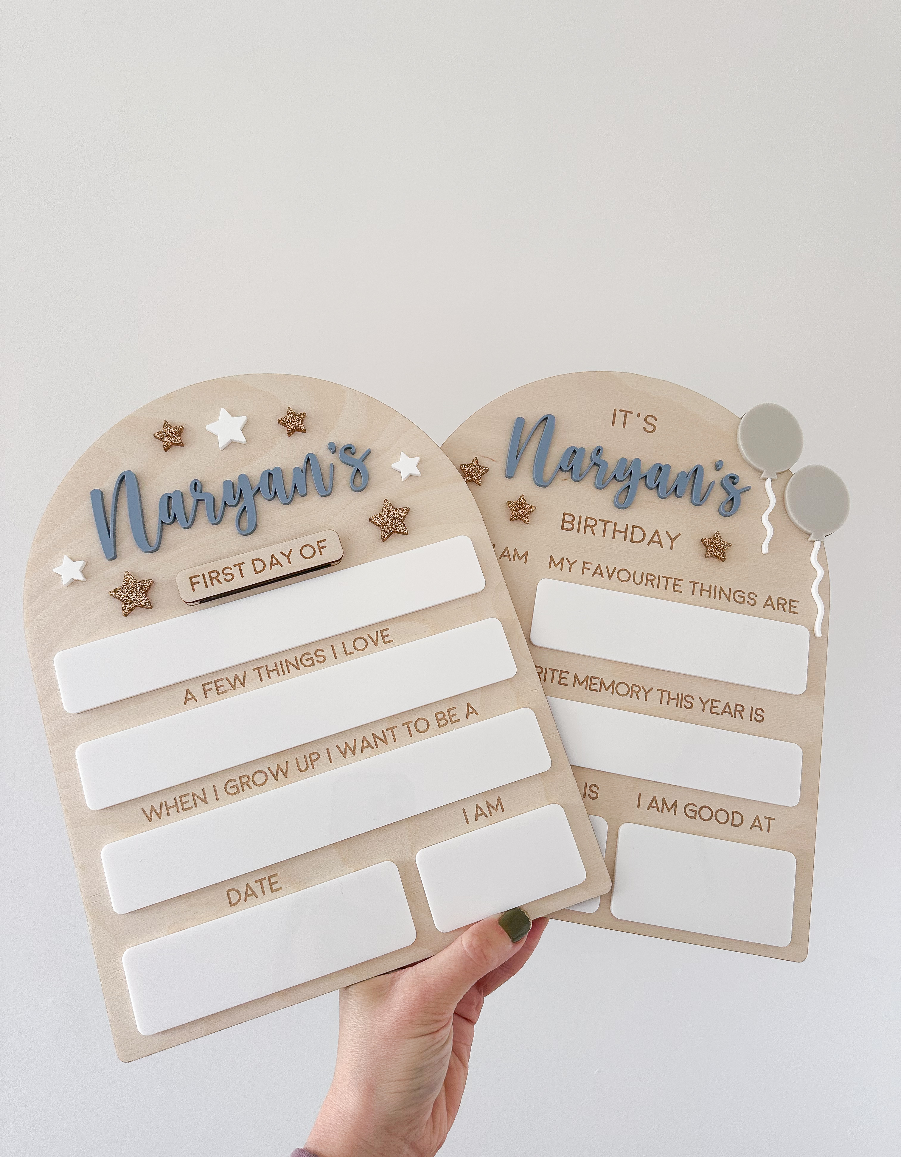 Personalised Dry Erase Balloon Birthday Board/ Reusable wooden birthday board / birthday photo prop image 4