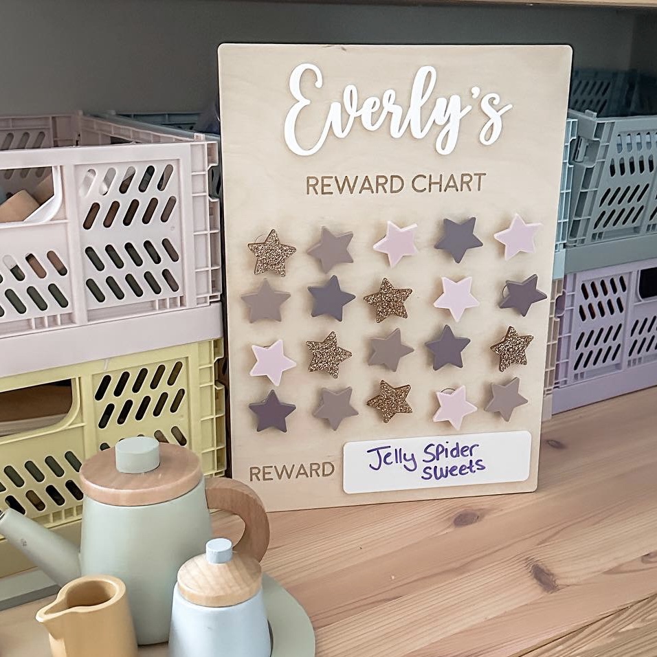 Personalised Reusable Wooden Star Reward Chart image 5