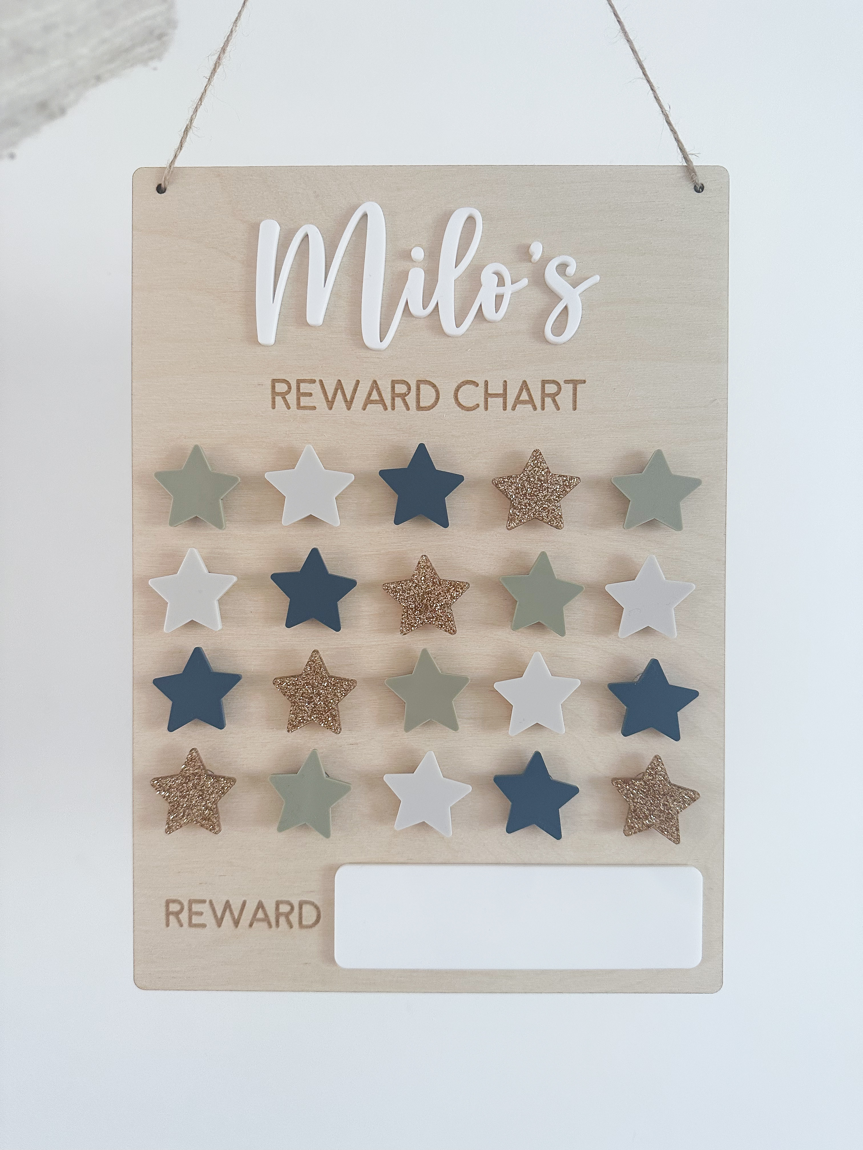 Personalised Reusable Wooden Star Reward Chart image 6