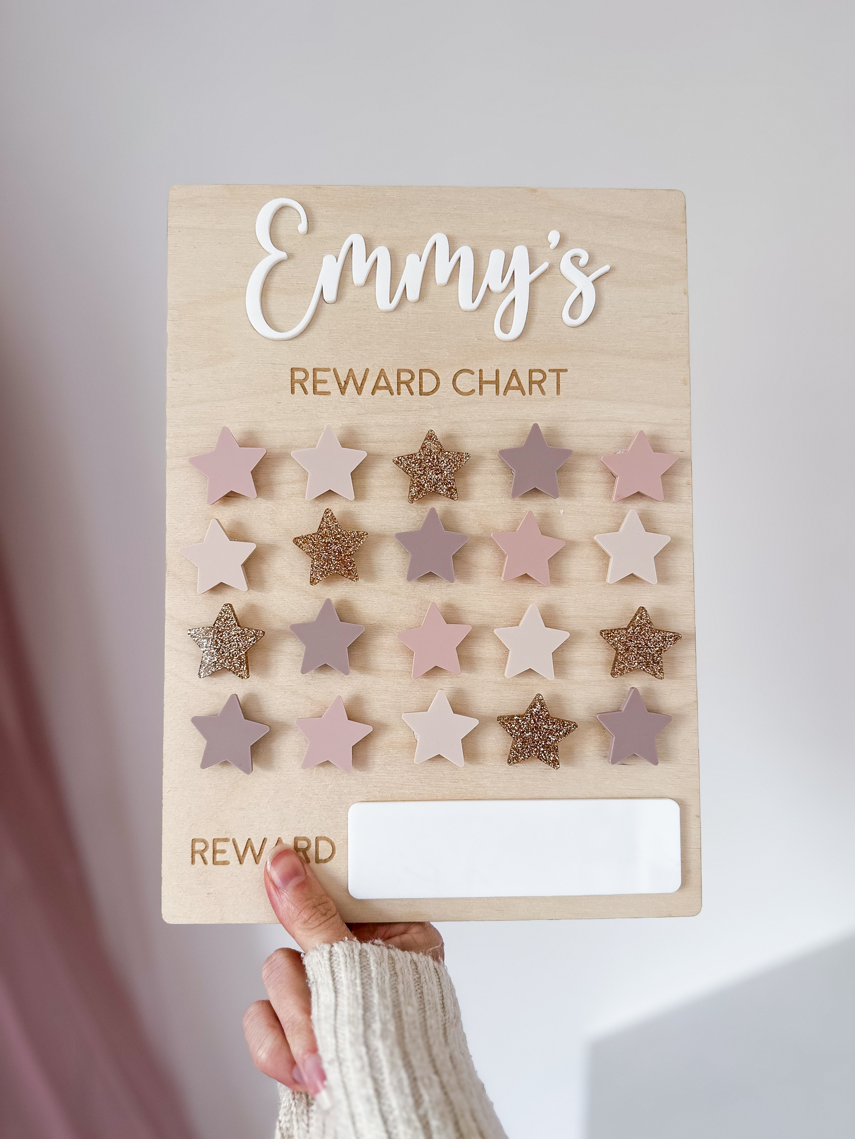 Personalised Reusable Wooden Star Reward Chart image 3