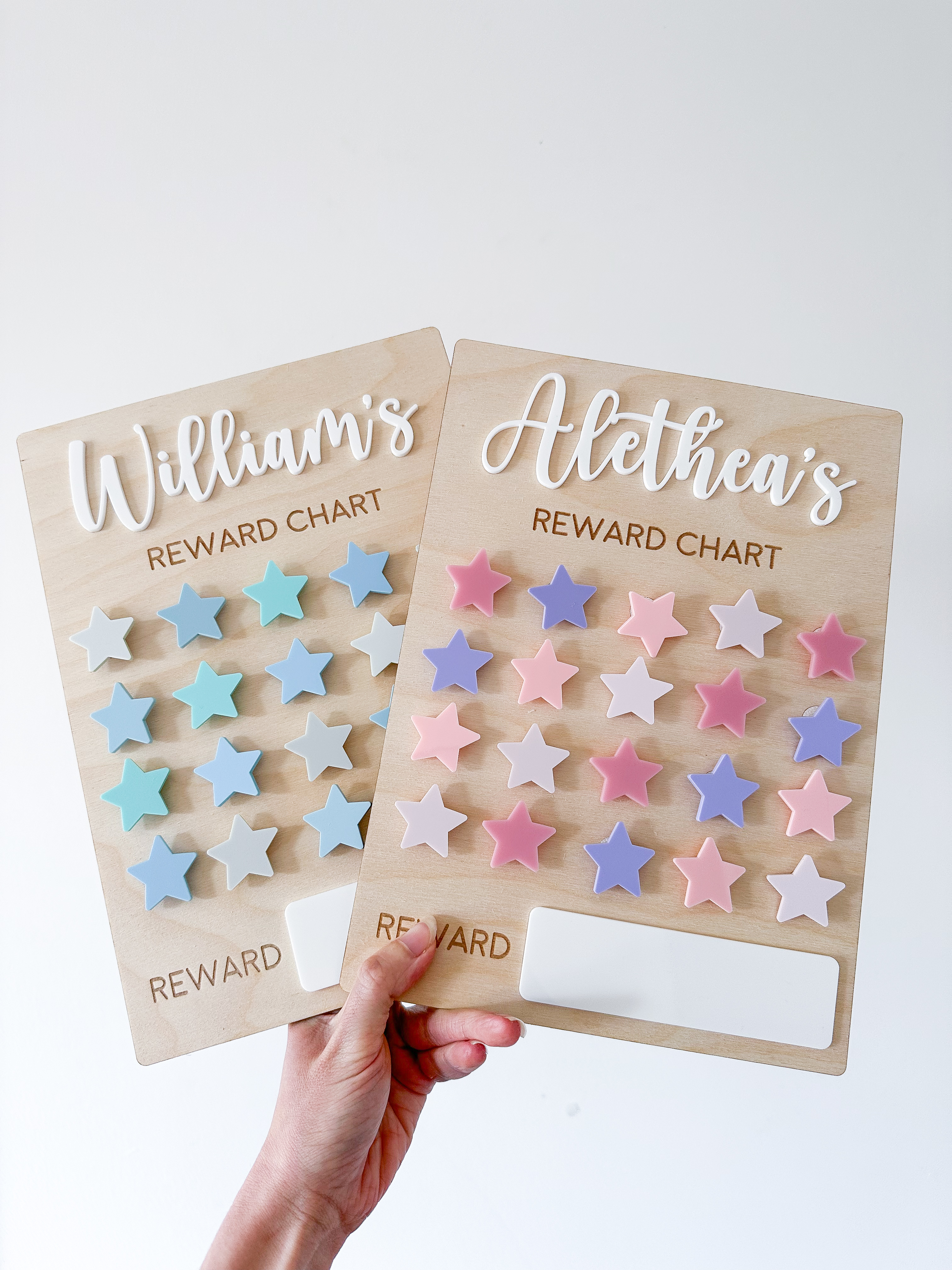 Personalised Reusable Wooden Star Reward Chart image 12