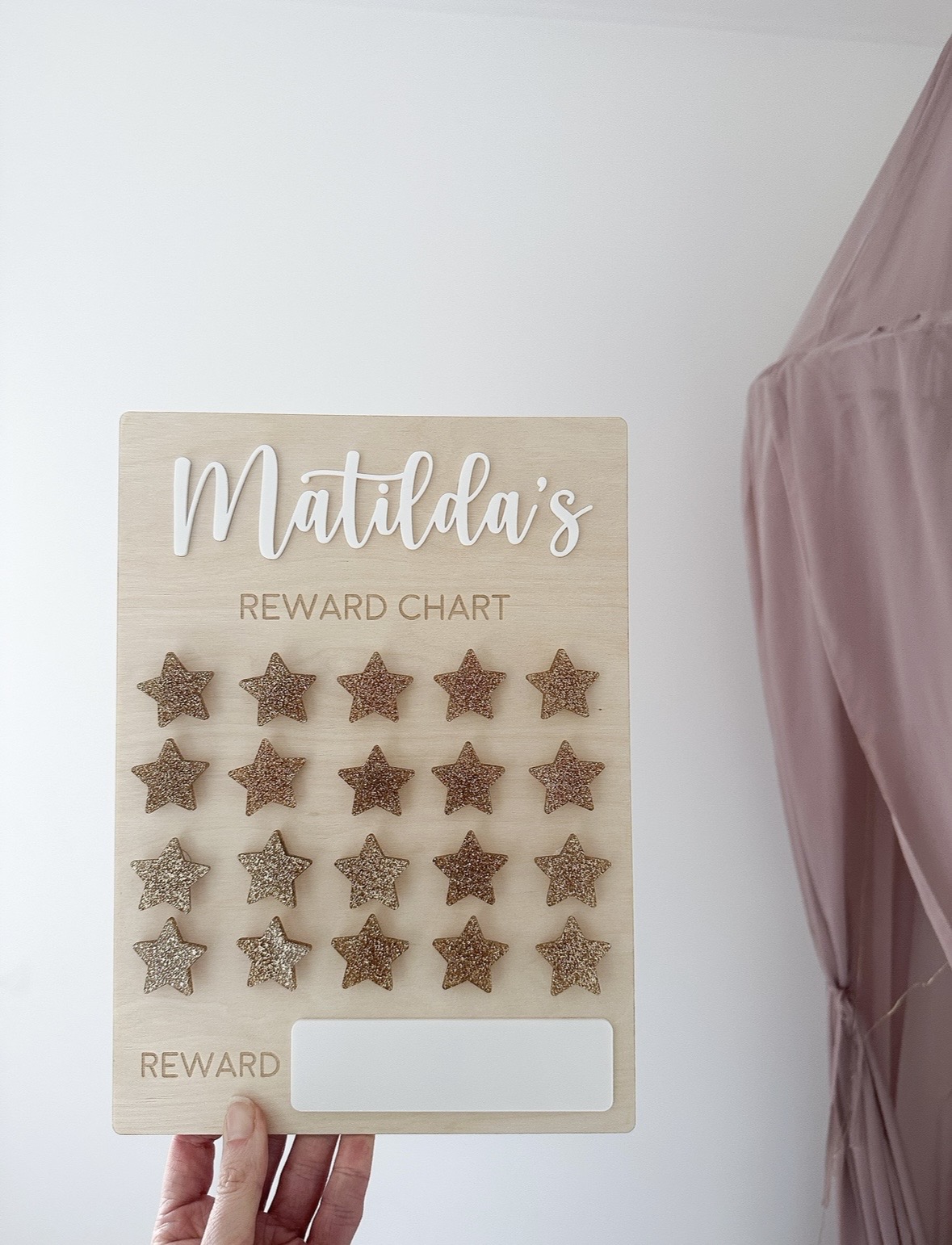 Personalised Reusable Wooden Star Reward Chart image 7