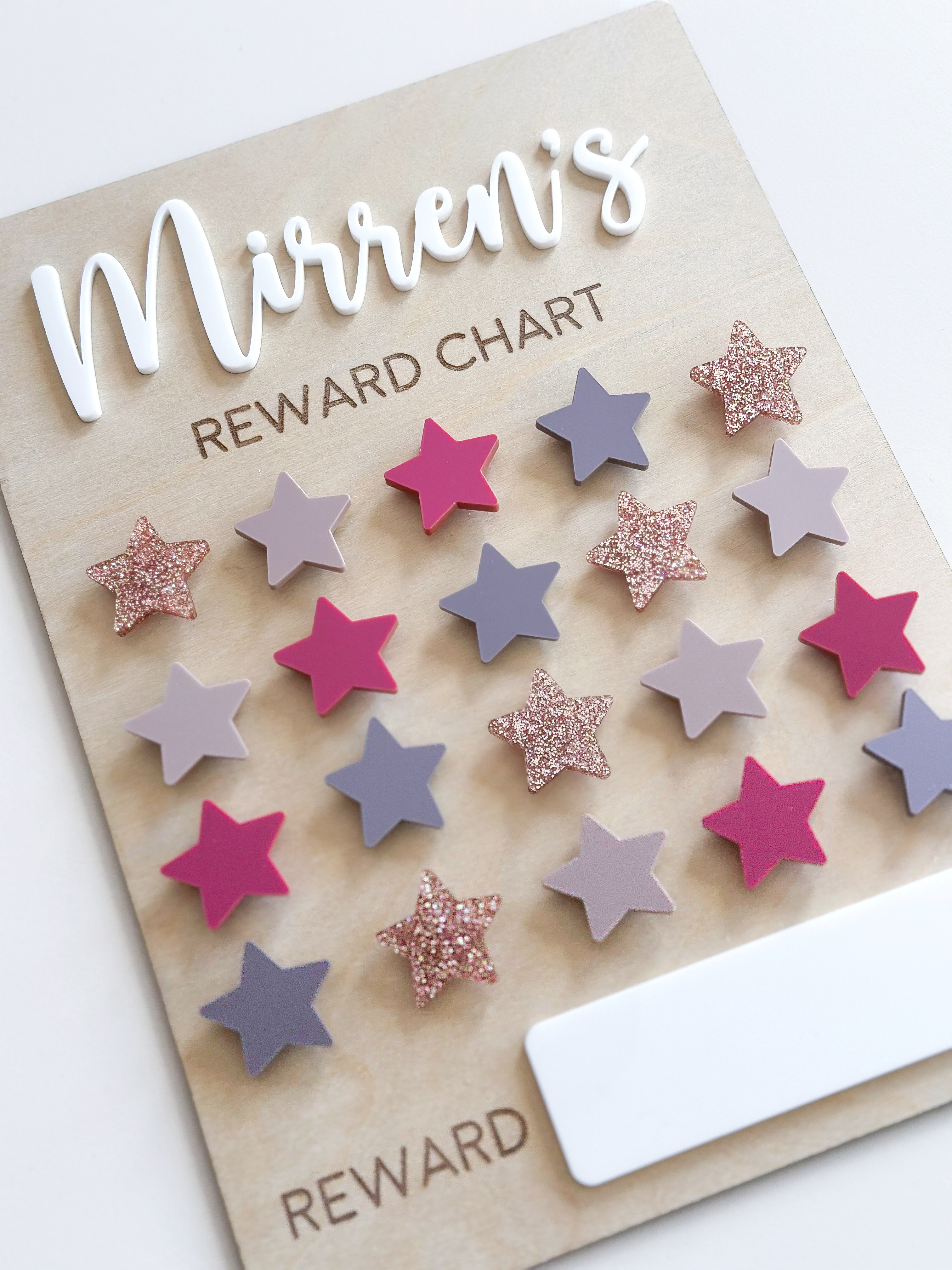 Personalised Reusable Wooden Star Reward Chart image 9