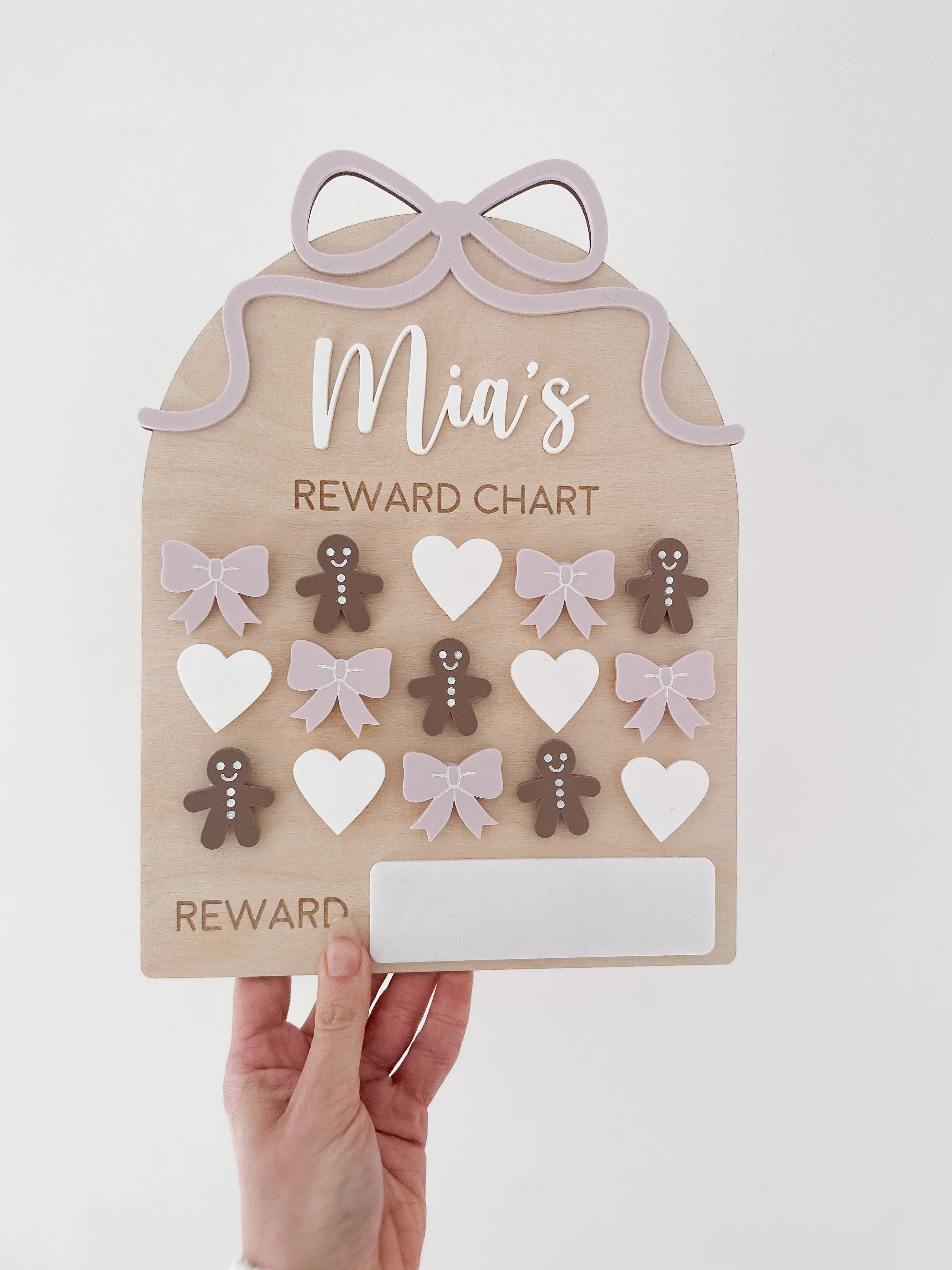 Personalised Interchangeable Festive Bow Reward Chart