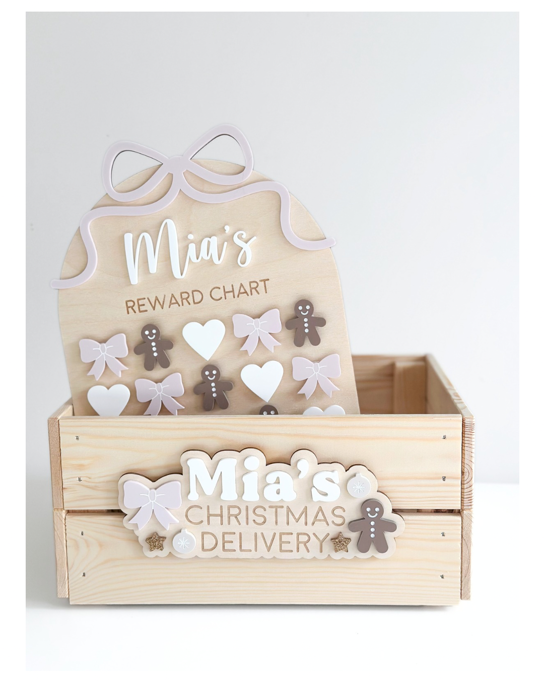 Personalised Interchangeable Festive Bow Reward Chart alternate view